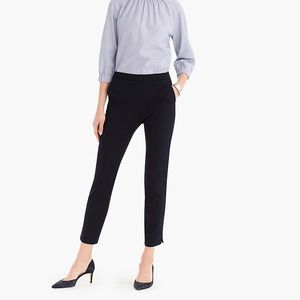 J. Crew Martie Slim Crop Pant in Bi-stretch Cotton with Side Zip